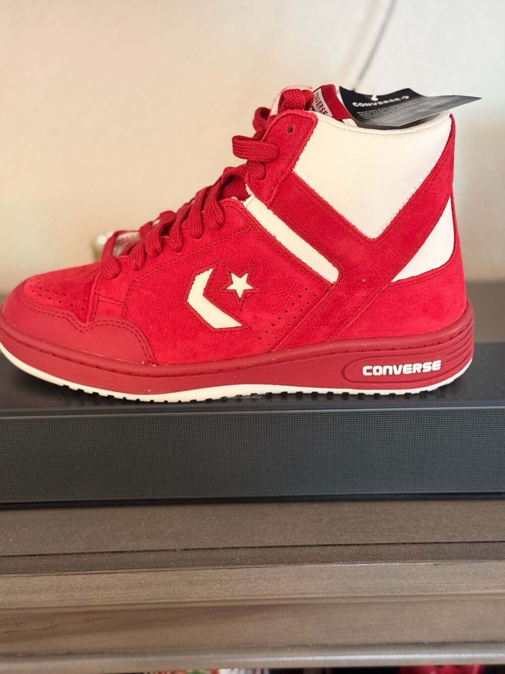 Converse Weapon Luxe Mid Days Ahead Red White Men 8.5 Women 10 A14832C NWT